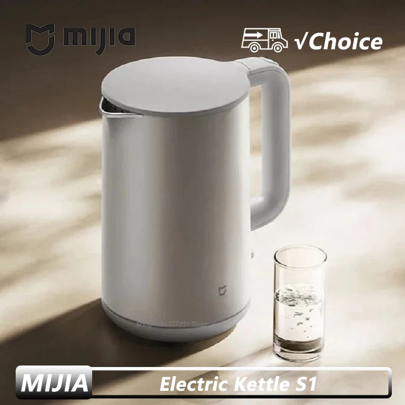 MIJIA Electric Kettle S1 Fast Hot boiling Stainless Water Kettle Teapot 1.7L 1800W Anti-Overheat Quadruple Protection