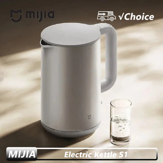 MIJIA Electric Kettle S1 Fast Hot boiling Stainless Water Kettle Teapot 1.7L 1800W Anti-Overheat Quadruple Protection