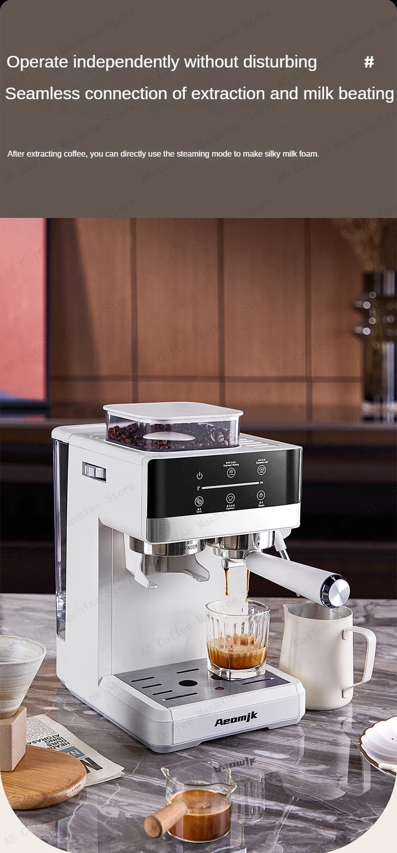 Semi-automatic Grinding and Extraction Espresso Machine, Steam milk espresso coffee machine, Can Extract Cold/hot Coffee