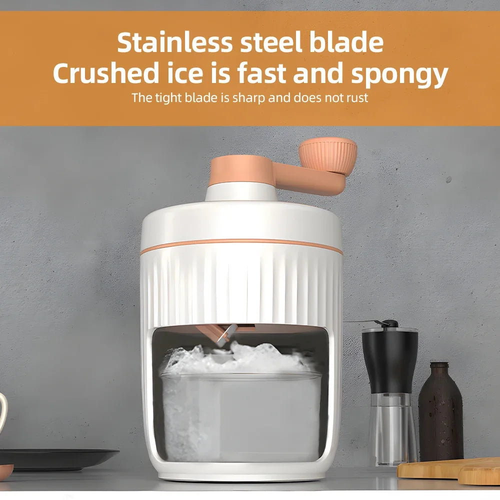 Household Hand Ice Crusher Stainless Steel Blade Fast Ice Crushing Removable Cleaning Slushie Maker Machine  Ice Crusher Summer