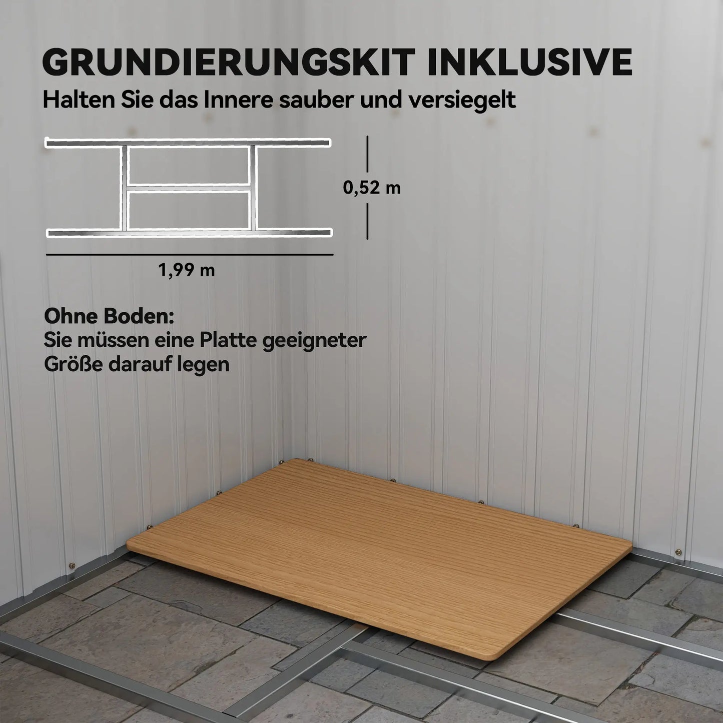 Outsunny tool shed 2.42 m², garden shed with ventilation window, sliding door, Green