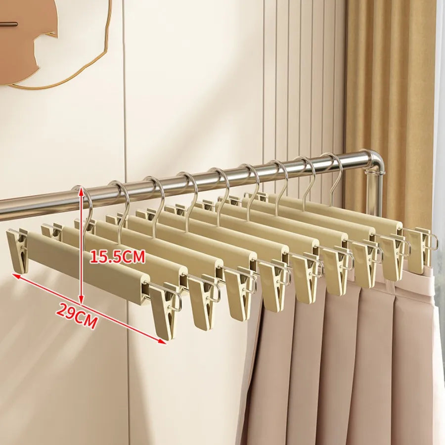 5PCS Pants Hangers with strong seamless Clips Adjustable clamp Rack Skirt Hangers Non-Slip Trousers Hanger Jeans Clothes Hangers