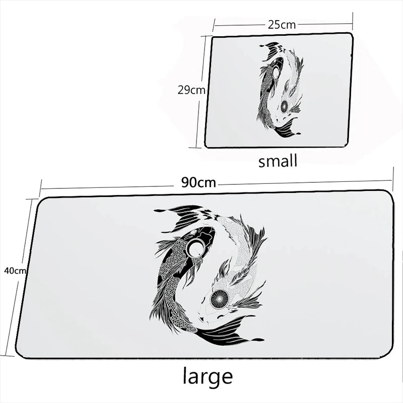 Yin Yang Fish Koi Multi-size Mouse Pad Chinese Style GamerLarge Office Keyboard MouseMat Black White Carpets Mousepad for Laptop