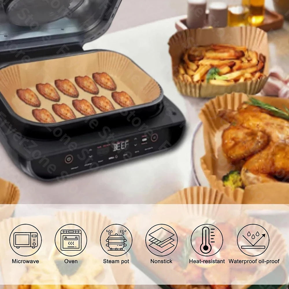Parchment Paper Liner for Ninja Foodi XL Smart FG551 6-in-1 Indoor Grill Accessories Air Fryer Liner Reusable Heat Resistant Mat