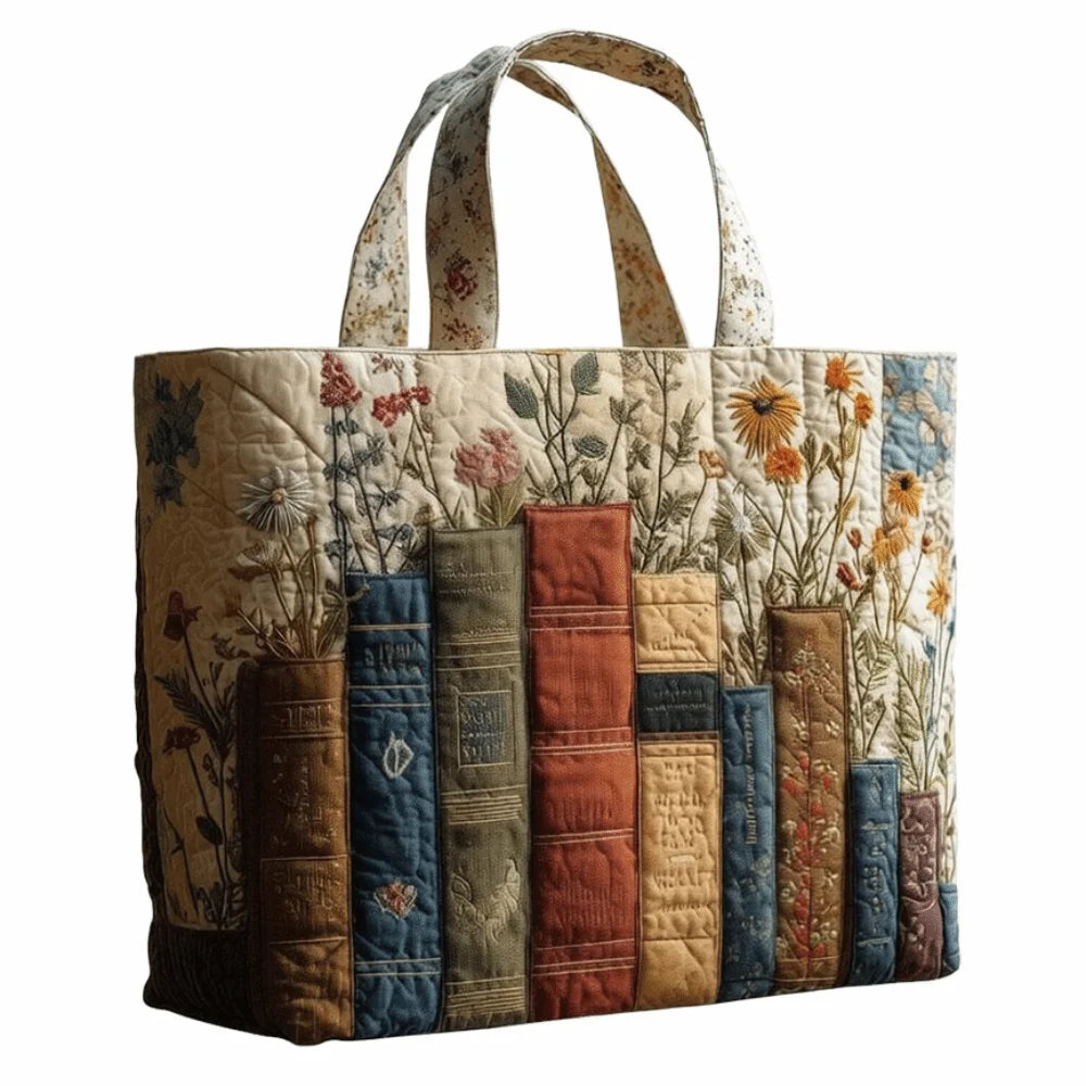 Trendy Vintage Quilted Tote Bag 3D Printed Patterns Large Capacity Travel Handbag Cotton Lightweight Canvas Bag Women Accessory