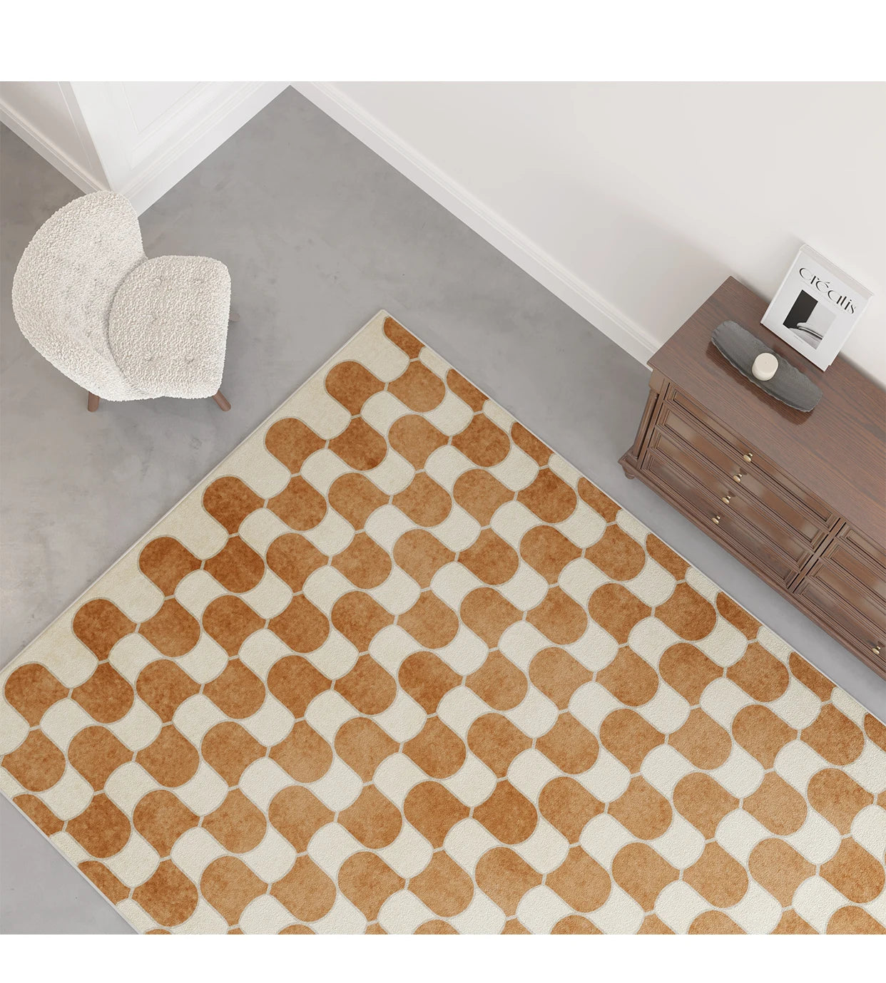 French Retro Rugs for Bedroom Checkerboard Living Room Decoration Carpet Ins Wind Plaid Bedside Floor Mat Large Area Plush Rug