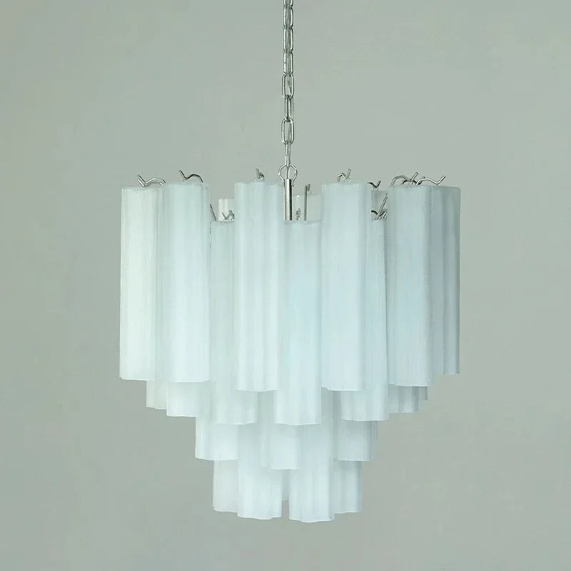 Art Deco Stained Glass Tube Chandelier – Luxury Ceiling Pendant Light Elegant lighting fixture perfect for kitchen islands, dining rooms, or any upscale interior space. Adds a touch of sophistication and style.