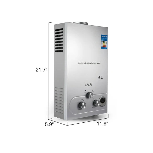 6L/8L/10L/12L/16L/18L LPG Water Heater Propane Gas Tankless Stainless Instant Boiler 36KW Liquefied Petroleum Gas Water Heater