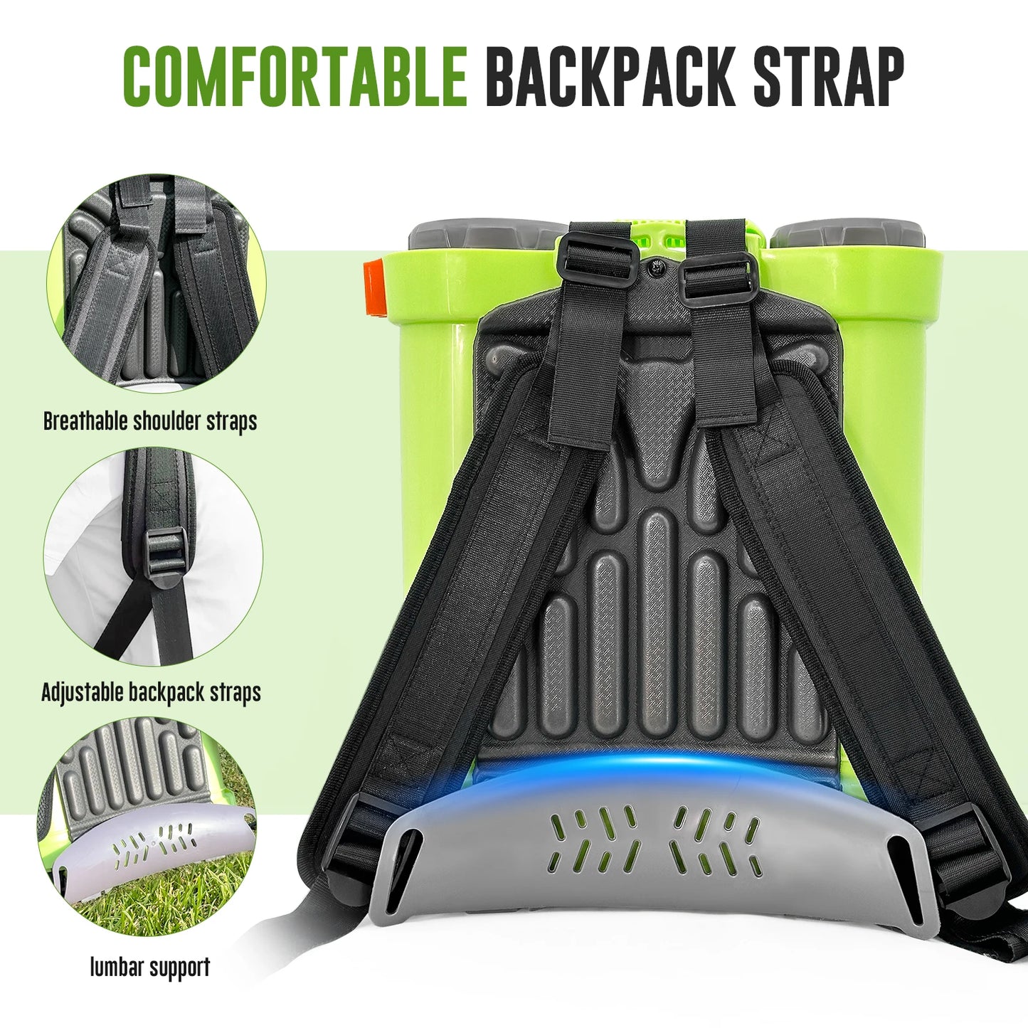 3.2 Gallon Backpack Electric Sprayer 80 PSI Battery-powered garden sprayer compatible with 18V batteries. Perfect for lawn care, weed control, and easy outdoor spraying.