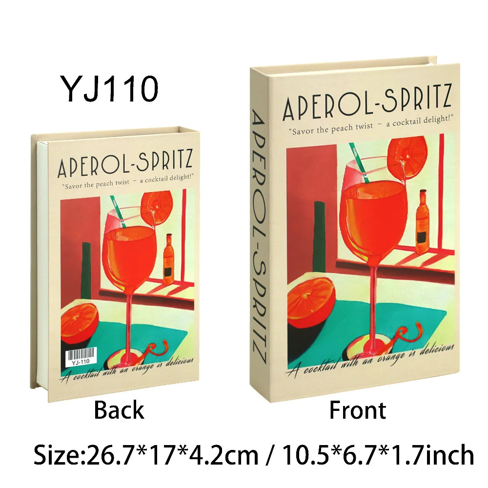 Aperol Cocktail Luxury Fake Books Decoration Coffee Table Decorative Books Club Villa Hotle Decoration Shooting Props Home Extra