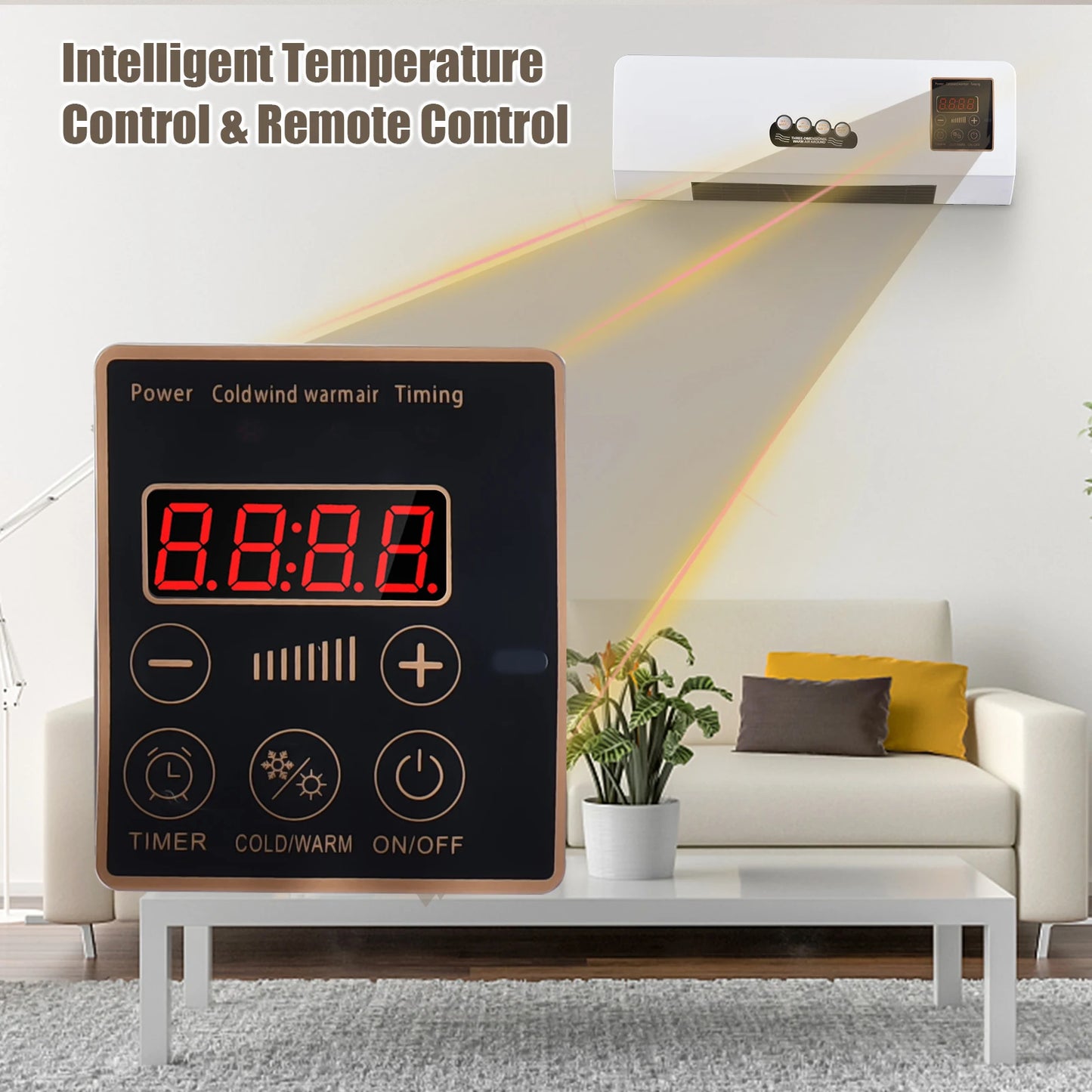 2 in 1 Portable Air Conditioner Electric Heater for Room Heating Cooling Fan with Remote Control and Timing Function Simple A/C