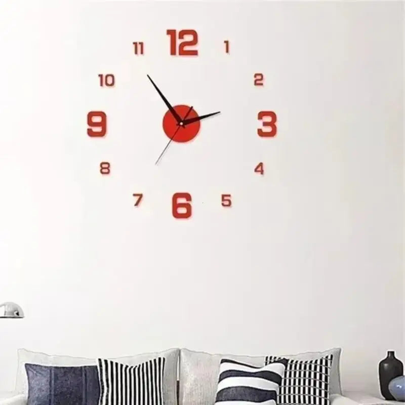3D Luminous Wall Clock Frameless Acrylic DIY Digital Clock Wall Stickers Mute Clock for Office Living Room Bedroom Wall Decor