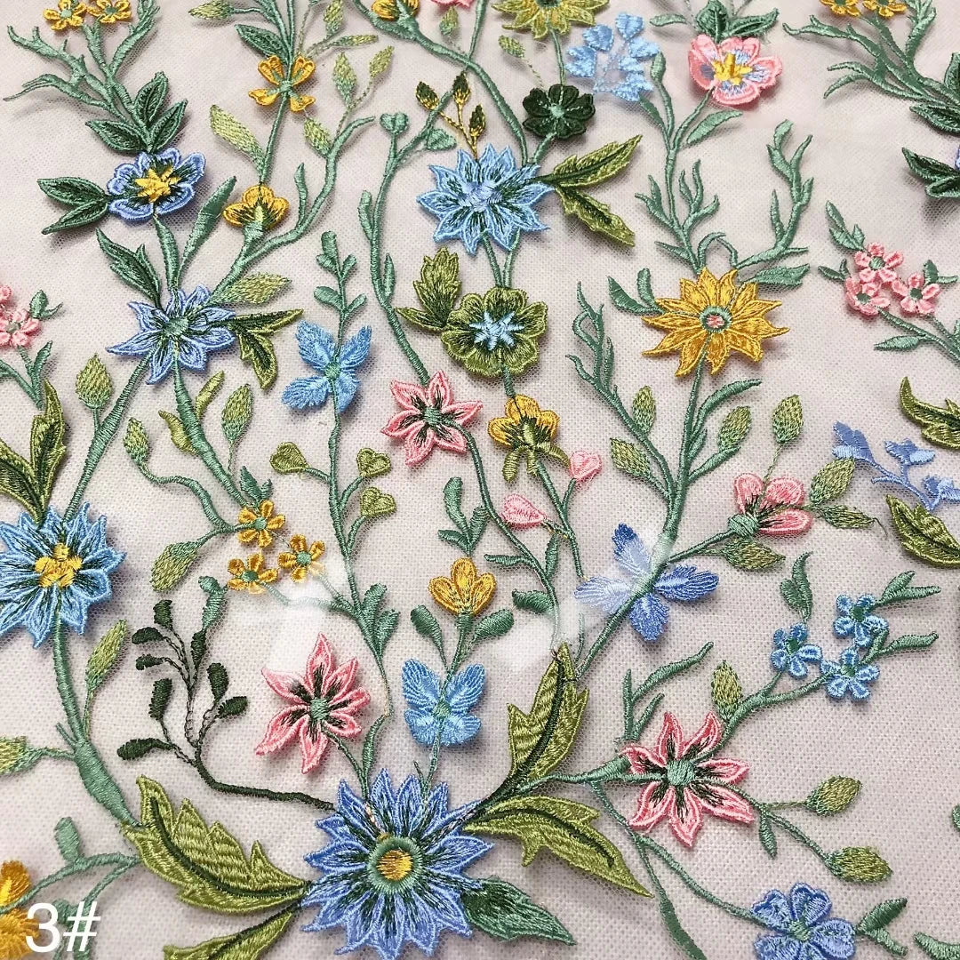 Quite Beautiful Africa Multi Color Fabric 3D Flower High Quality 2024 Embroidery Net Lace Rich Senegalese Wedding Party Dress