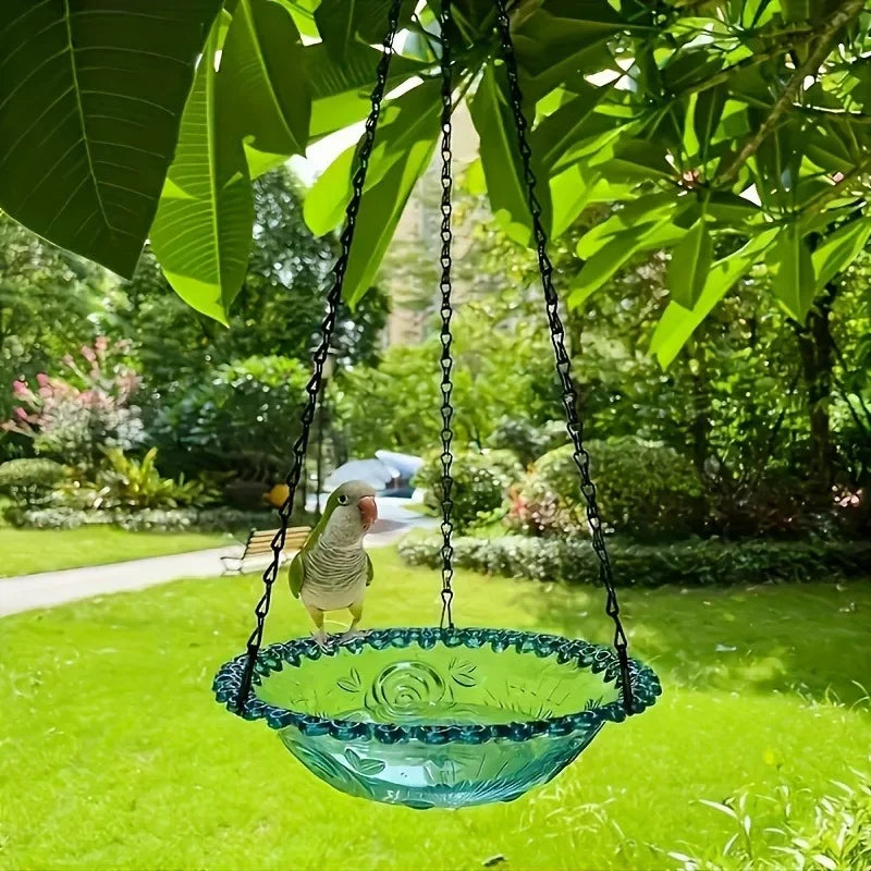 New Bird Flower Shaped Hanging Bird Feeder Birdbath for Garden Outdoor Decor Yard Farm Supplies Hummingbird Feeder Supplies