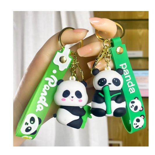 3D Rubber PVC Cartoon Panada Keyring Backpack Accessories Pendant Keychain Factory Customized Cartoon Soft Rubber Keychain