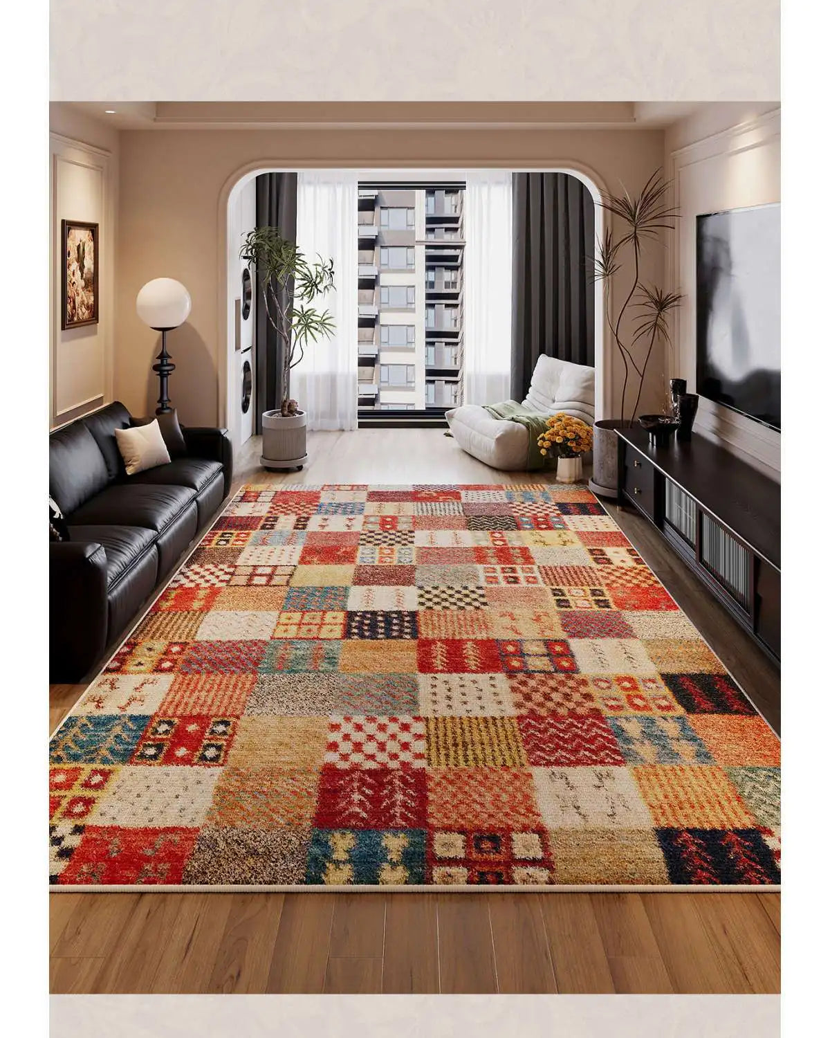 Moroccan Ethnic Style Living Room Rugs Luxury Cloakroom Antiskid Big Size Carpet Room Decoration Home Entrance Floor Soft Mats