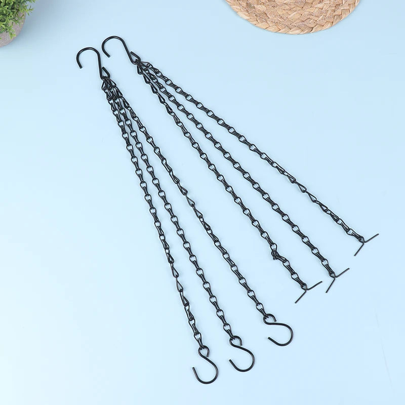 40cm Rattan Hanging Pendant Chain Flowers Basket Chain Flower Pot Hydroponic Plants Grow Tools Garden Decorations With 3 Hooks