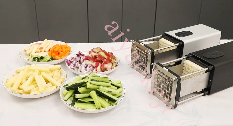 110V-240V Commercial Electric Potato Cutter Potato Chip Cutter French Fries Vegetable Cutting Machine Food Processor