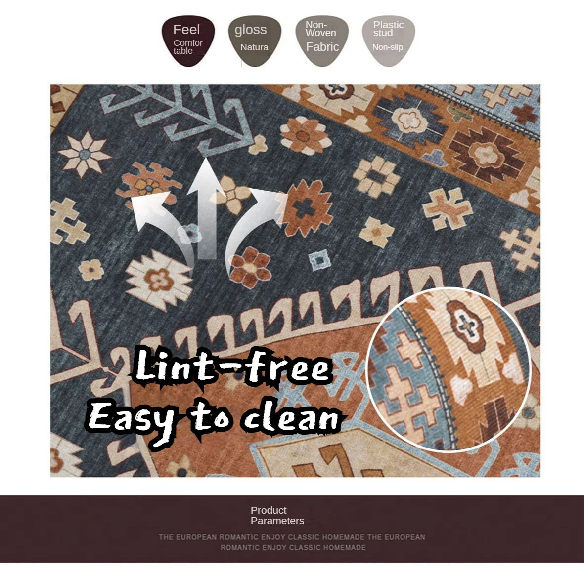 Moroccan Ethnic Style Living Room Rugs Luxury Cloakroom Antiskid Big Size Carpet Room Decoration Home Entrance Floor Soft Mats