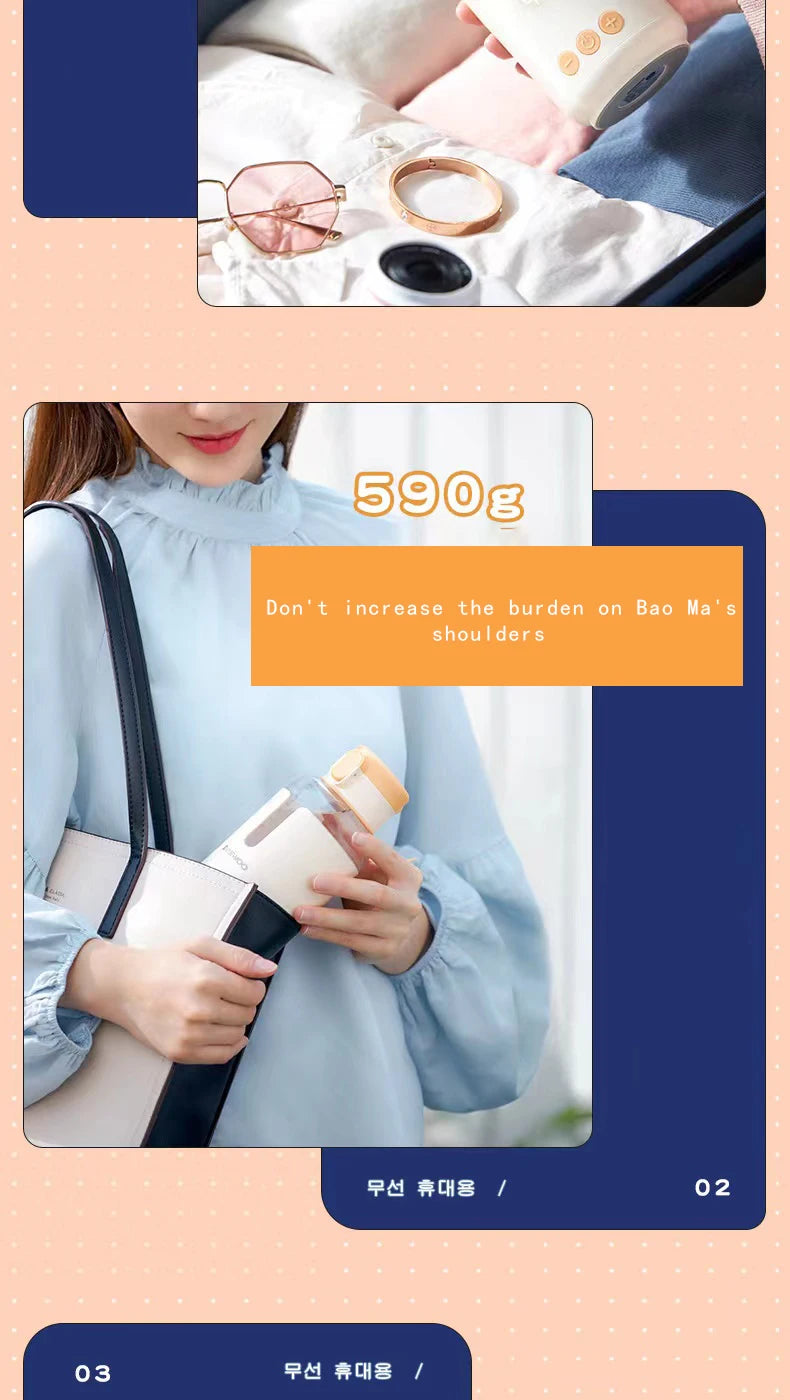 Wireless Milk Conditioner Portable Kettle USB Rechargable Water Bottle LED Display Thermos Cup Portable Heating Cup Milk Warmer