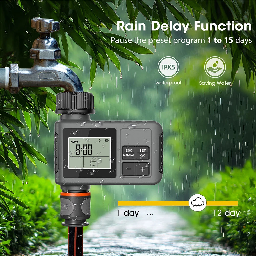 Garden Programmable Timer Misting Cooling System 360° Free-bend Misting Nozzle Adjustable Atomizer Sprayer Outdoor Watering Kits