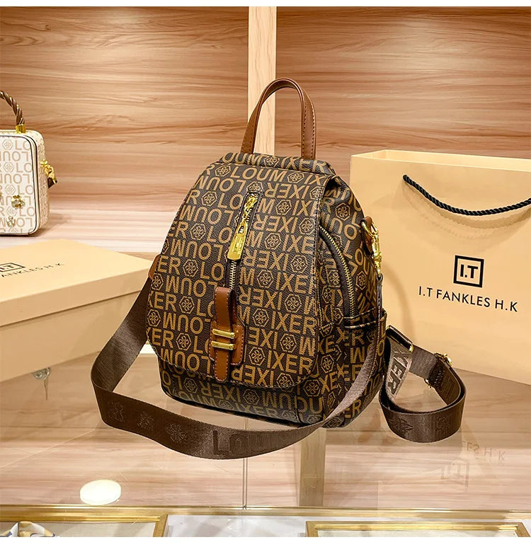 Women’s Fashion Leather Backpack Travel Ready Stylish and durable design, perfect for everyday use, school, or travel.