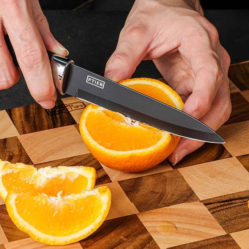 Kitchen Fruit knife Black Titanium Stainless steel Household Chef knife Paring knife Cutting Fruit knife ,durable and sharp