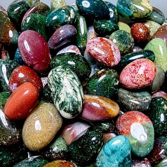 1.76oz Pure Natural Ocean Jasper Rolling Large Particle Flower Pot Fish Tank Decorative DIY Aromatherapy Diffuser Healer