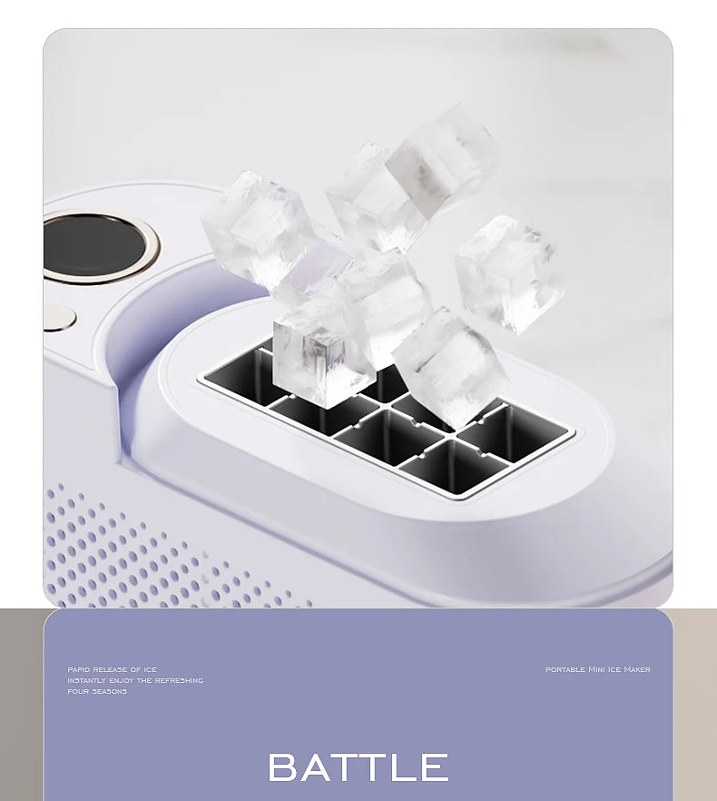 Portable Small Ice Maker Mini Convenient Home Dormitory Office Camping Car Cube Ice Automatic Ice Making Box ice machine 220V
