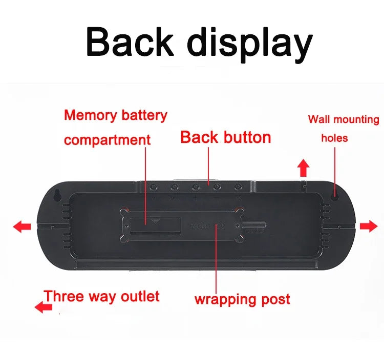 Digital Wall Clock Large LED Screen Temperature Humidity Display Electronic Alarm Clock Creative Home Decoration Remote Control