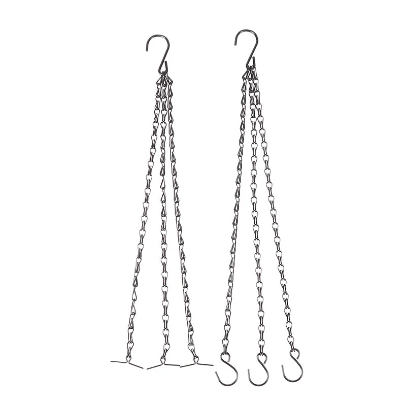 40cm Rattan Hanging Pendant Chain Flowers Basket Chain Flower Pot Hydroponic Plants Grow Tools Garden Decorations With 3 Hooks