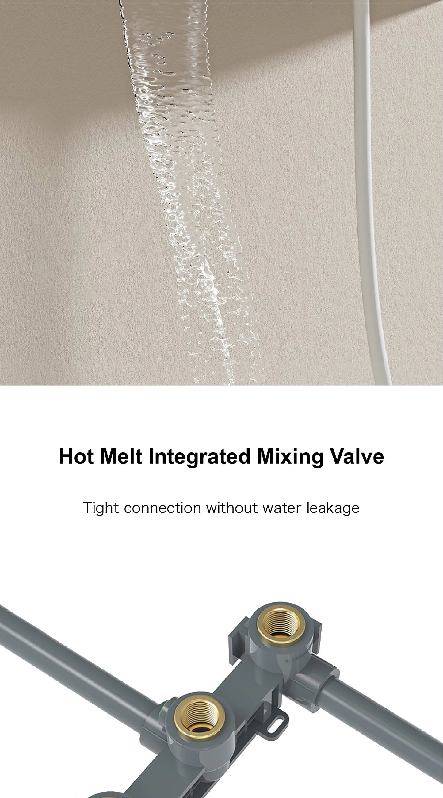 Luxury Ceiling Thermostatic Shower System Black Brass 3 Function Built In Wall Cold Hot Water Waterfall Outlet Bathroom Faucet