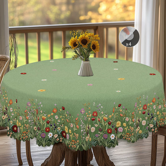 1 Piece of Flower Theme Printed Tablecloth, Retro Country Farmhouse Style, Colorfulful Flower Pattern Design, Suitable for Wedding Season, Mother's Day, Anniversary, Birthday Party, Spring and Summer Camping Style Decoration,