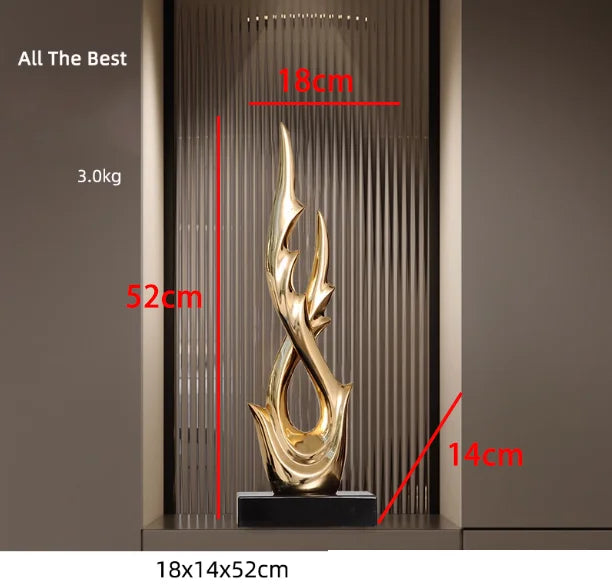 Marble Base Resin Sculpture Fenghshui Decoration Housewarming Gifts Home Livingroom Ornaments Office Study Accessories Crafts