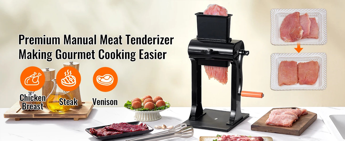 SucceBuy Commercial Meat Tenderizer Heavy Duty Stainless Steel Meat Tenderizer Machine Quick and Easy Manual Operation Kitchen