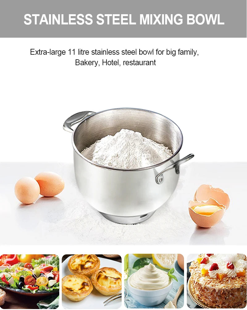 Home Stand Mixer High Power Capacity 2000W 11L Cake Bread Dough Mixer Planetary Electric Home Kitchen Appliance Food Mixer