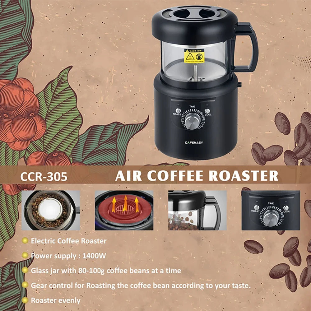 Home Coffee Roaster 2 in1 Roasting & Cooling Electric No Smoke Coffee Bean Baking Roasting Machine Full Automatic Coffee Roaster