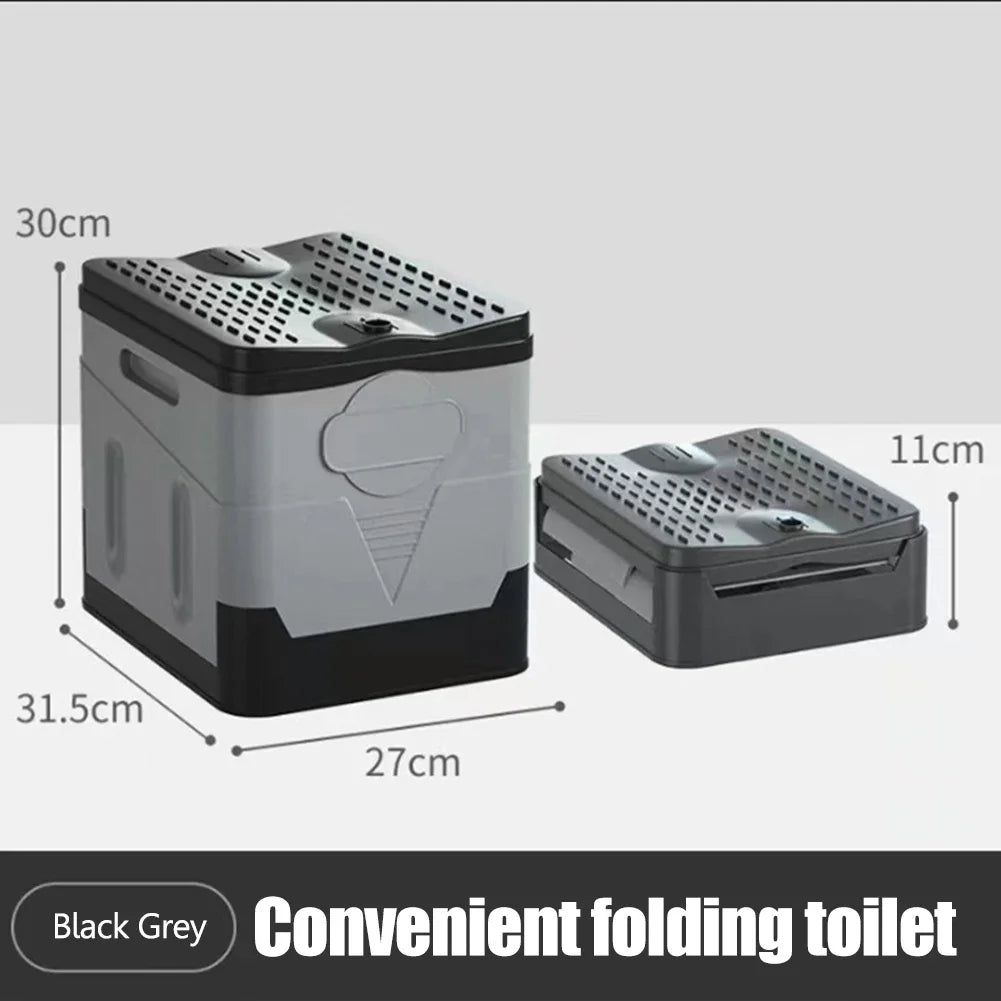 Portable Toilet Car Toilet Bucket Trash Can Travel Outdoor Camp Folding Toilet Reusable For Emergency Self-driving For Adult Kid