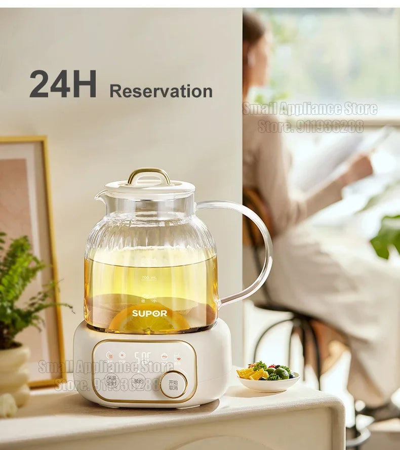 SUPOR 1L Health Pot Glass Electric Kettle 316L Stainless Steel Water Boliler 12H insulation Multifunction Household Teapot 220v