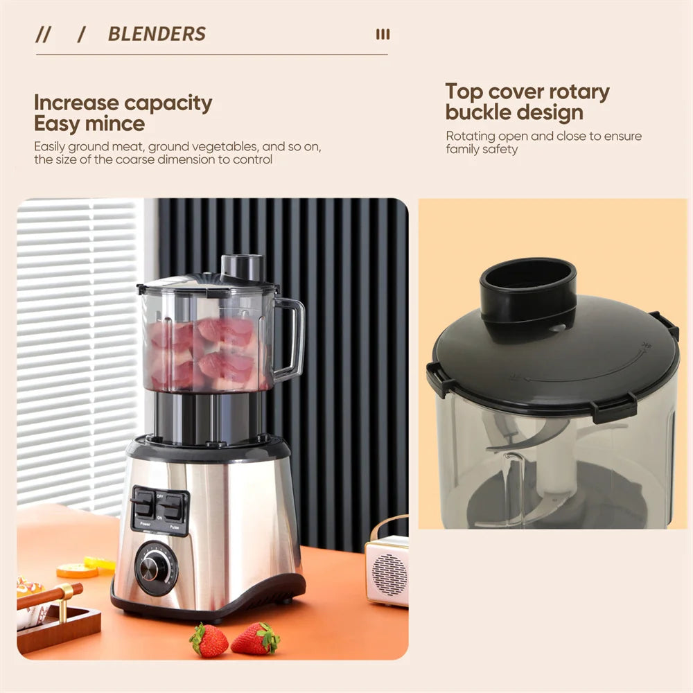 YsinoBear 3-in-1 Electric Blender Professional High Power Food Processor Ice Smoothies Juicer, for Juice, Smoothie, Milkshake