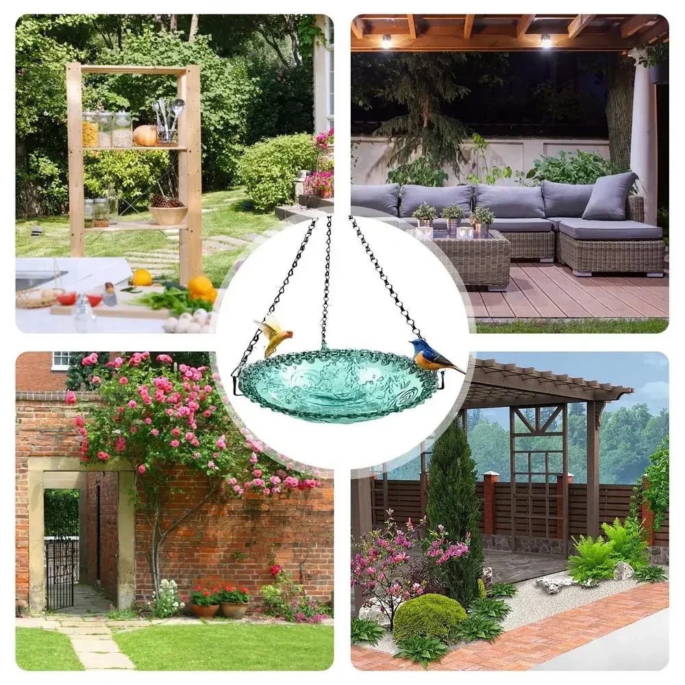 New Bird Flower Shaped Hanging Bird Feeder Birdbath for Garden Outdoor Decor Yard Farm Supplies Hummingbird Feeder Supplies