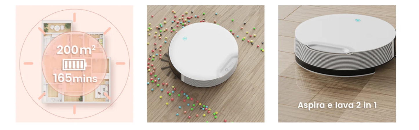 Lefant N1 Robot Vacuum Cleaner, Suction Power 4500PA, 4 Cleaning Modes, App Control, Up to 165 Minutes Autonomy