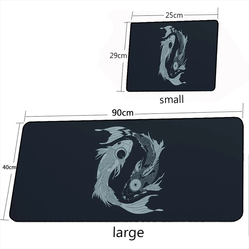 Yin Yang Fish Koi Multi-size Mouse Pad Chinese Style GamerLarge Office Keyboard MouseMat Black White Carpets Mousepad for Laptop