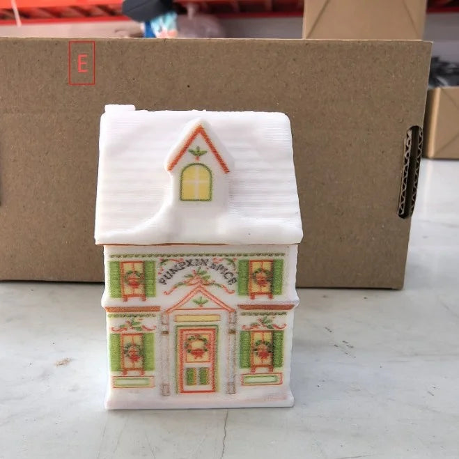 Holiday Village Spice House Set Mini Christmas Gingerbread Houses Jars Festive Decor Kitchen Countertop Christmas Candle