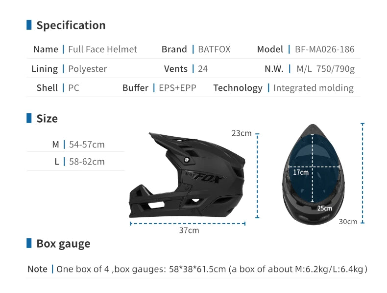 Full-Face Mountain Bike Helmet – Off-Road Certified Integrally molded helmet designed for cycling safety and comfort. Ideal for mountain biking and off-road riding adventures.