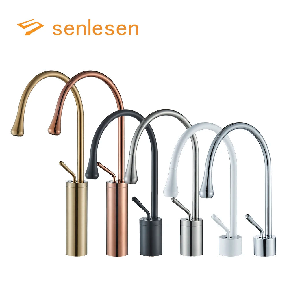 Modern Basin Faucet Bathroom Sink Faucets 360 Rotation Deck Mounted Bathroom Faucet Hot Cold Water Tap Crane For Kitchen Or Bath