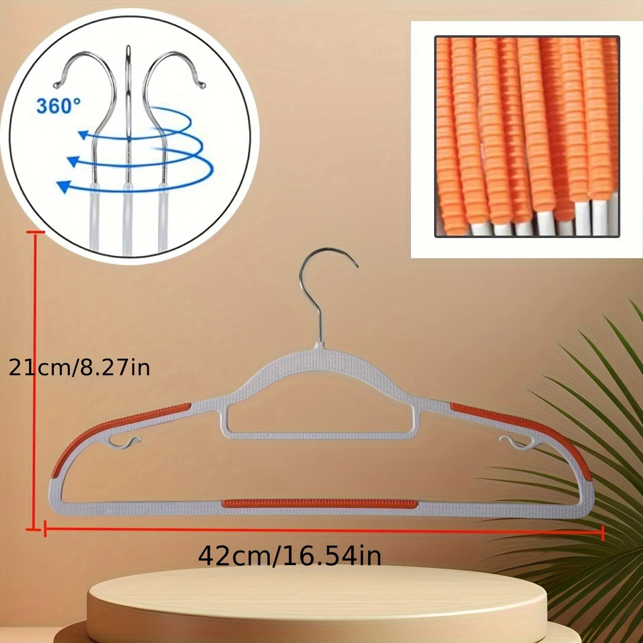 30Pcs Set of Non-slip Hangers Sturdy and Durable Rotating Hook Hangers Laundry Bathroom & Bedroom Clothes Hangers Organization