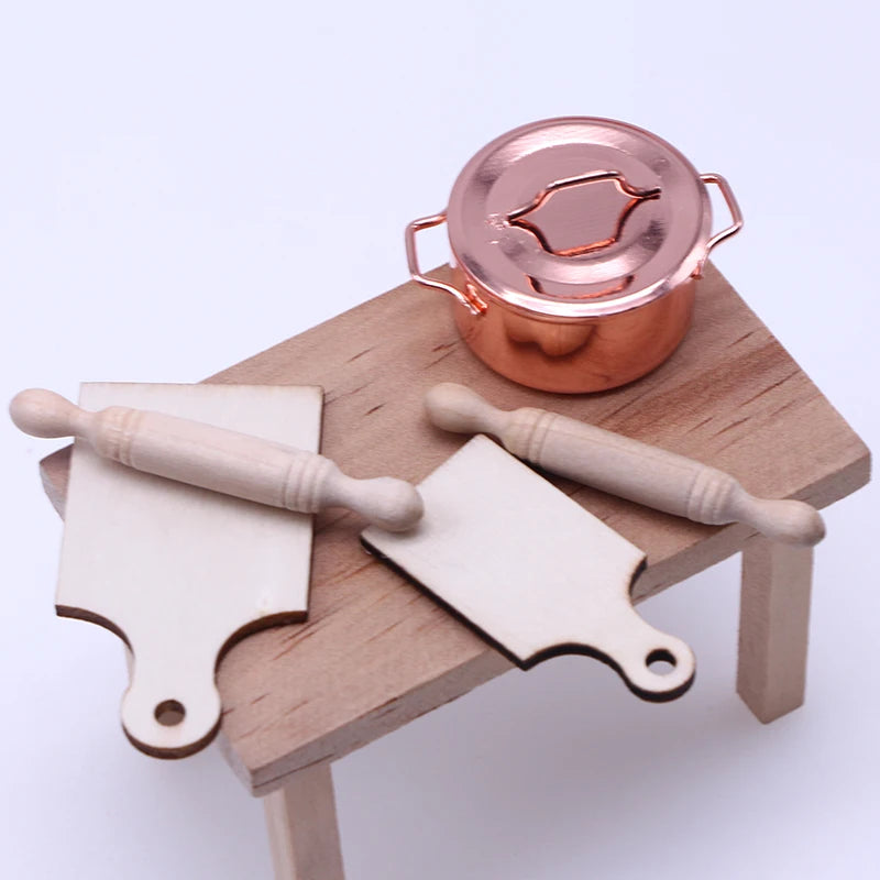 Dollhouse Miniatures Kitchen Wooden Cutting Board Mini Bread  Small Chopping Board Home Cooking Vegetables Kitchen Accessory Toy