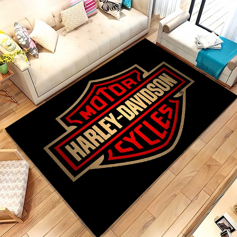 Retro H-Harleys Racing Moto Living Room Non-Slip Area Rug Soft Carpet for Bedroom Kids Playroom Sofa,Home Decor Doormat Gift