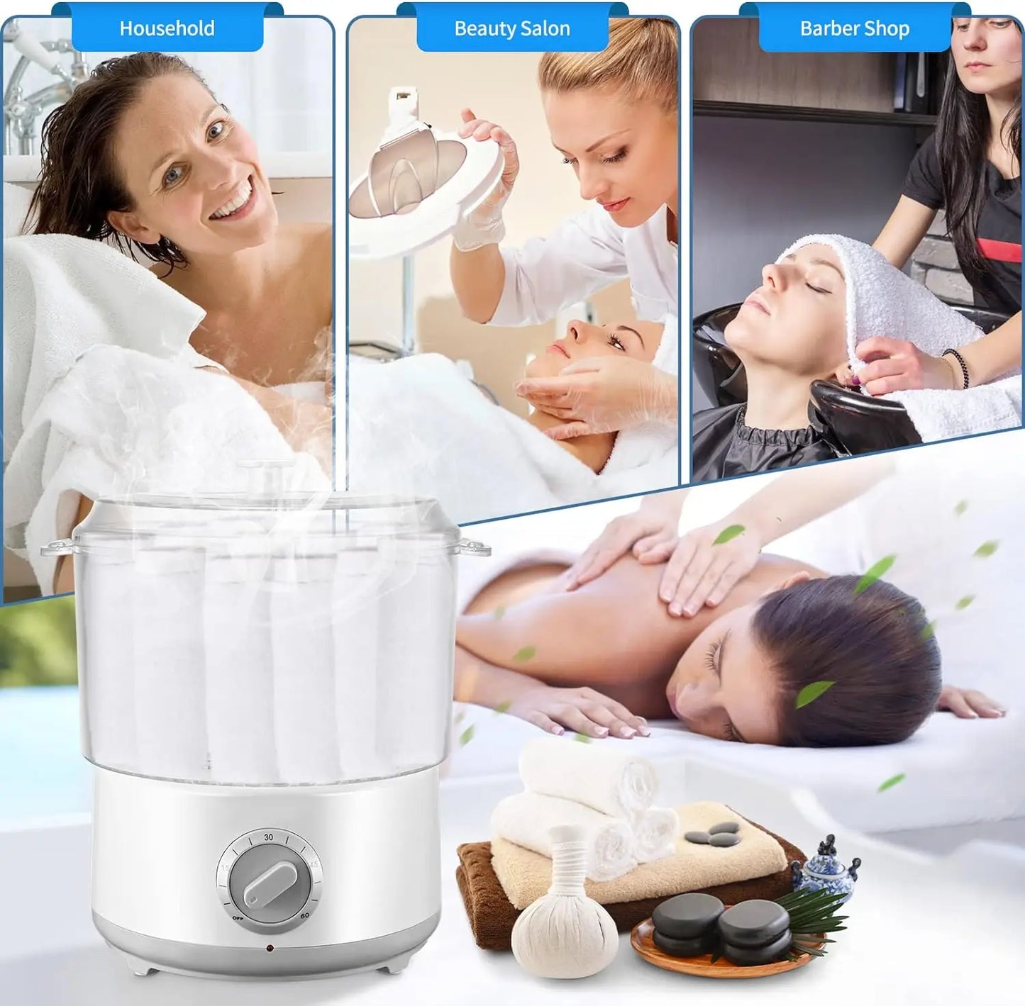 Professional Steam Towel Warmer for Spa Salon,202°F Fast Heating in 5 Minutes Hot Towel Machine,Facials Towel Sterilization